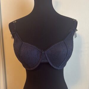Stella McCartney Navy Lace Bra